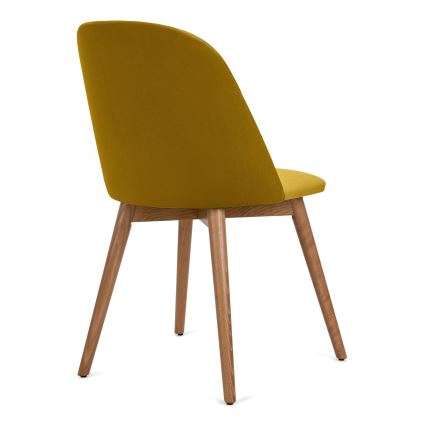 Silla de comedor BAKERI 86x48 cm amarillo/roble claro