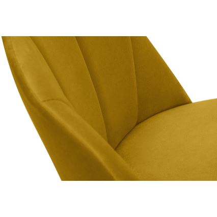 Silla de comedor BAKERI 86x48 cm amarillo/roble claro