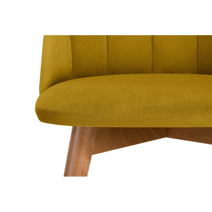 Silla de comedor BAKERI 86x48 cm amarillo/roble claro