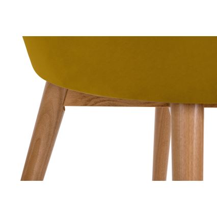Silla de comedor BAKERI 86x48 cm amarillo/roble claro