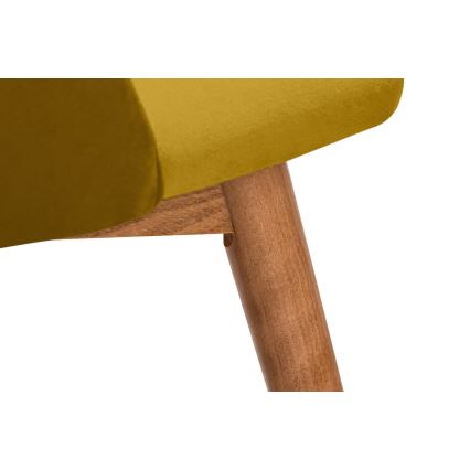 Silla de comedor BAKERI 86x48 cm amarillo/roble claro