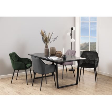 Silla de comedor con reposabrazos AYLIN 1 pz gris oscuro