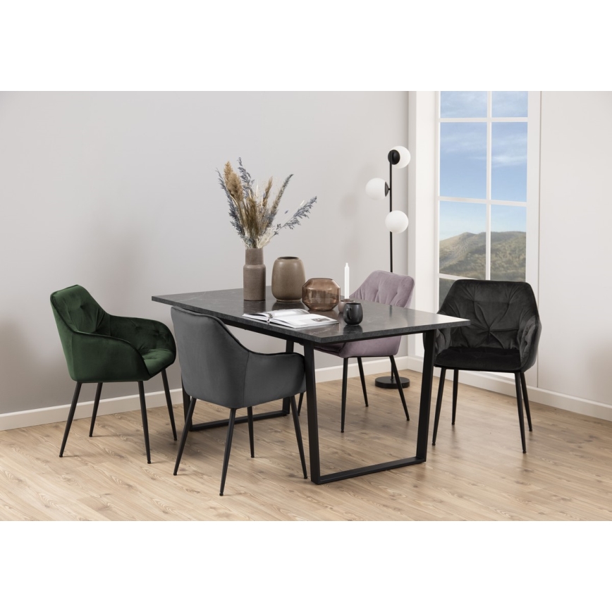 Silla de comedor con reposabrazos AYLIN 1 pz gris oscuro