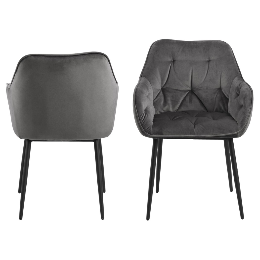 Silla de comedor con reposabrazos AYLIN 1 pz gris oscuro
