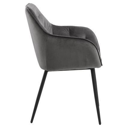 Silla de comedor con reposabrazos AYLIN 1 pz gris oscuro