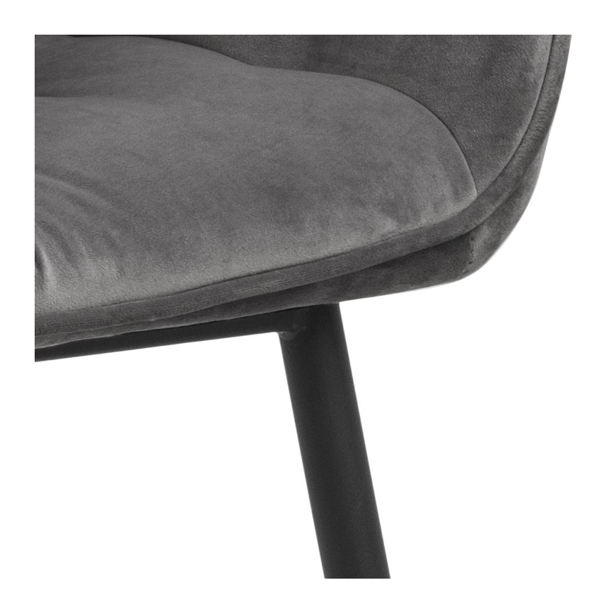 Silla de comedor con reposabrazos AYLIN 1 pz gris oscuro