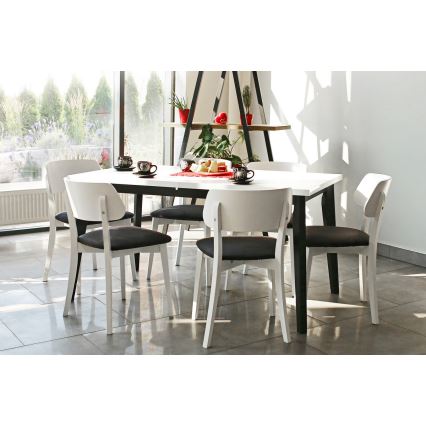 Silla de comedor EZRA blanco/negro