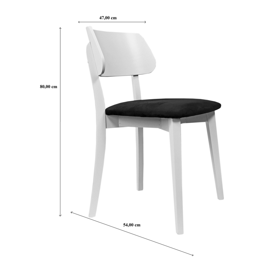 Silla de comedor EZRA blanco/negro