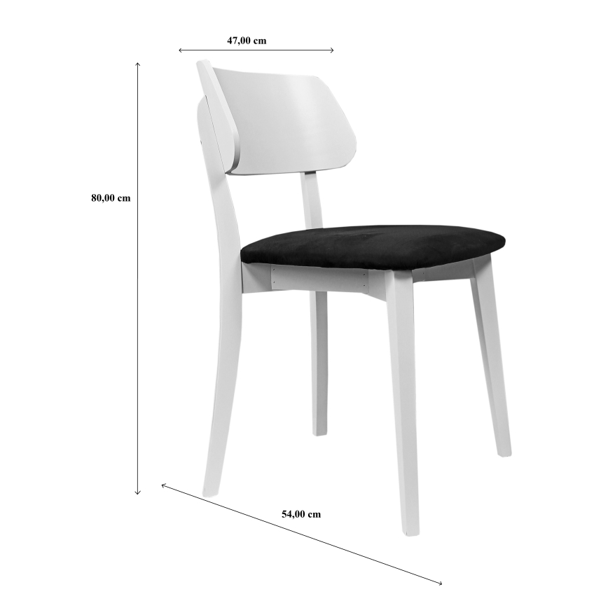 Silla de comedor EZRA blanco/negro