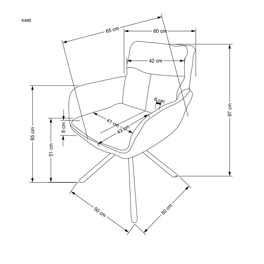 Silla de comedor HALSA, 1 unidad, gris