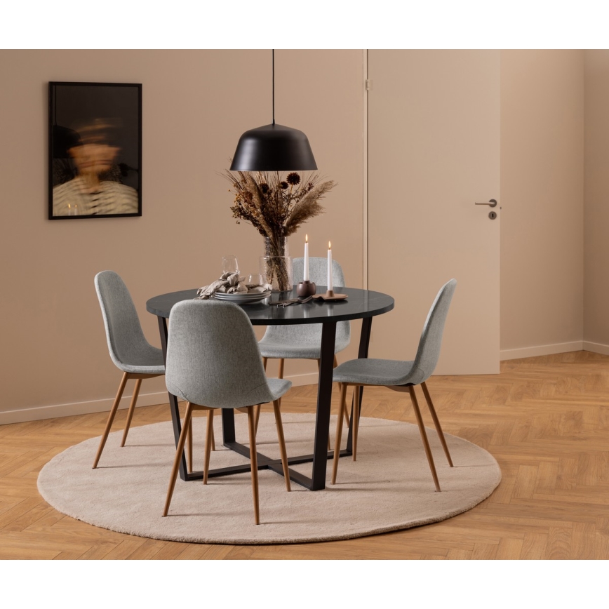 Silla de comedor KAIA 1 pz gris claro/roble