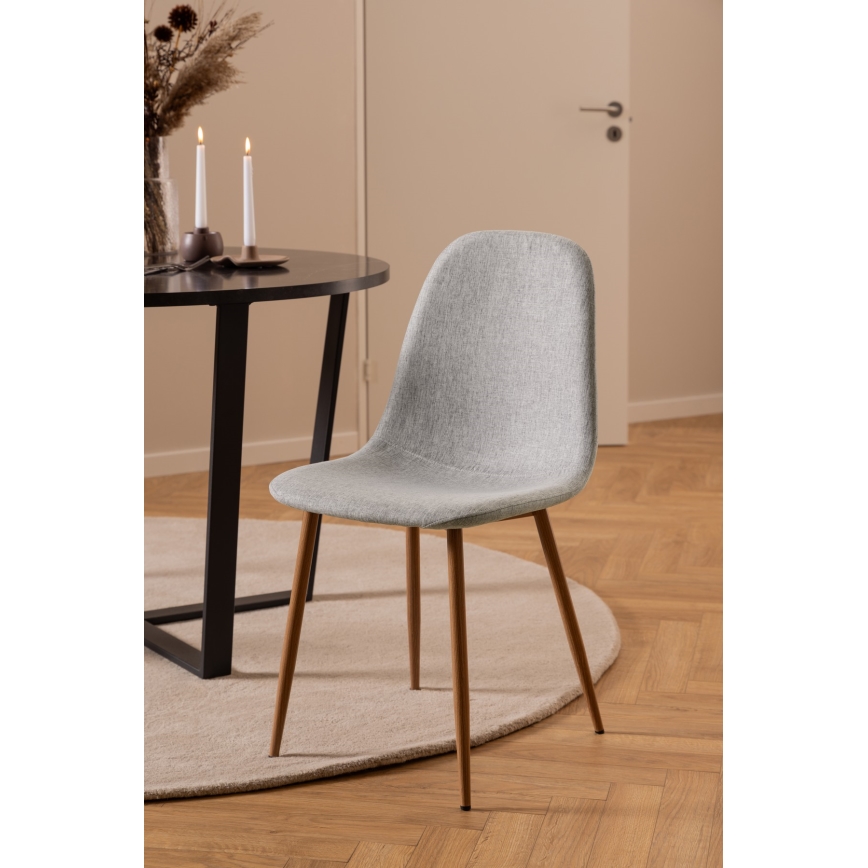 Silla de comedor KAIA 1 pz gris claro/roble