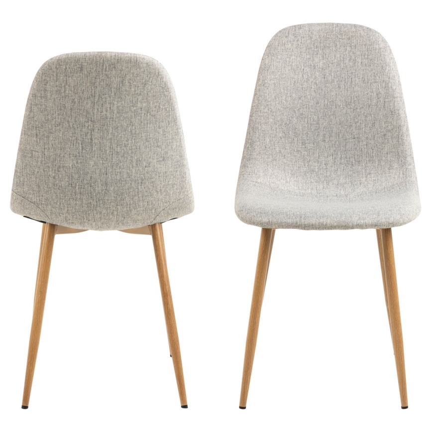 Silla de comedor KAIA 1 pz gris claro/roble