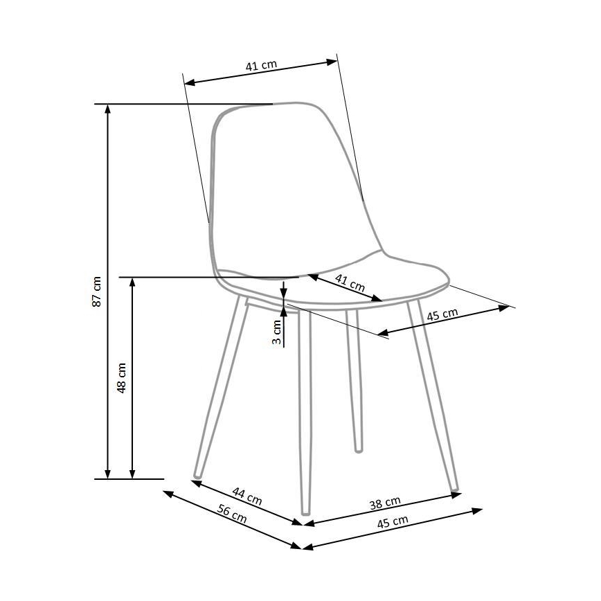 Silla de comedor KINDREL, 1 unidad, color amarillo