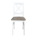 Silla de comedor NATE blanco/marrón