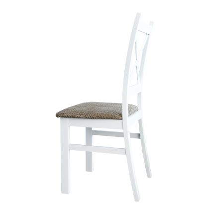 Silla de comedor NATE blanco/marrón