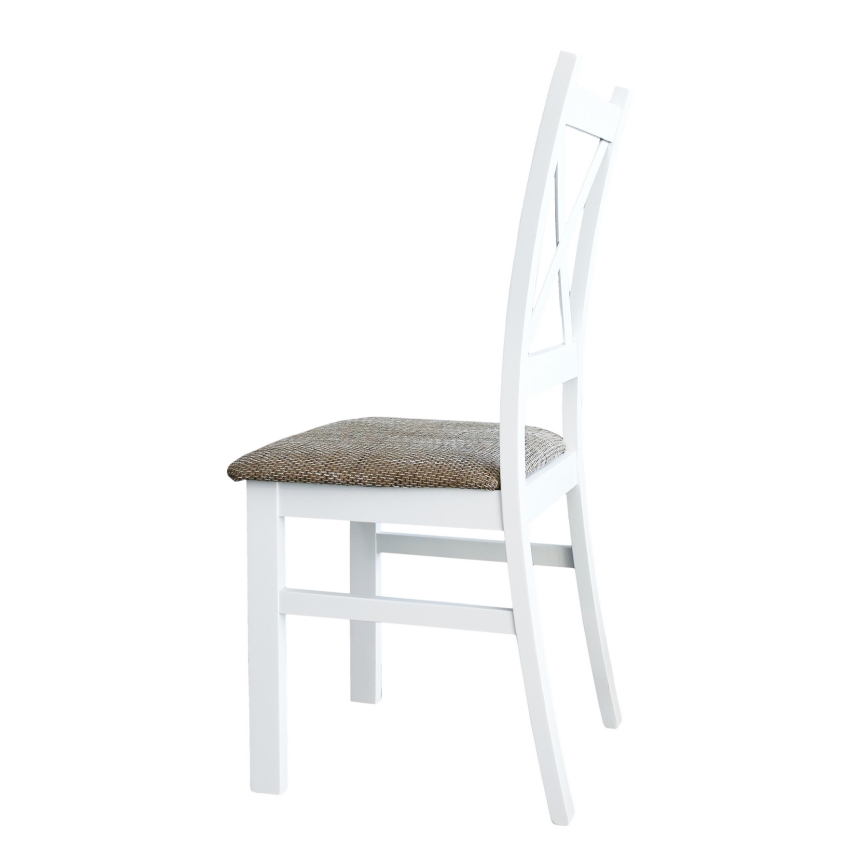 Silla de comedor NATE blanco/marrón