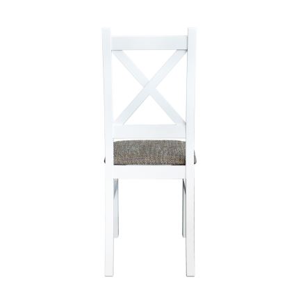 Silla de comedor NATE blanco/marrón