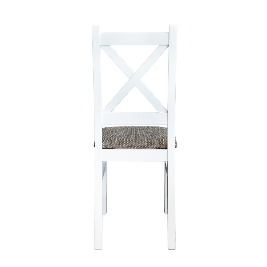 Silla de comedor NATE blanco/marrón