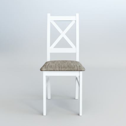 Silla de comedor NATE blanco/marrón