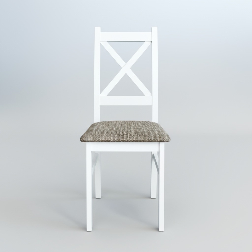 Silla de comedor NATE blanco/marrón