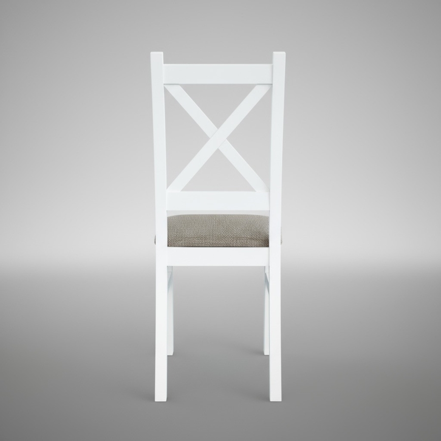 Silla de comedor NATE blanco/marrón