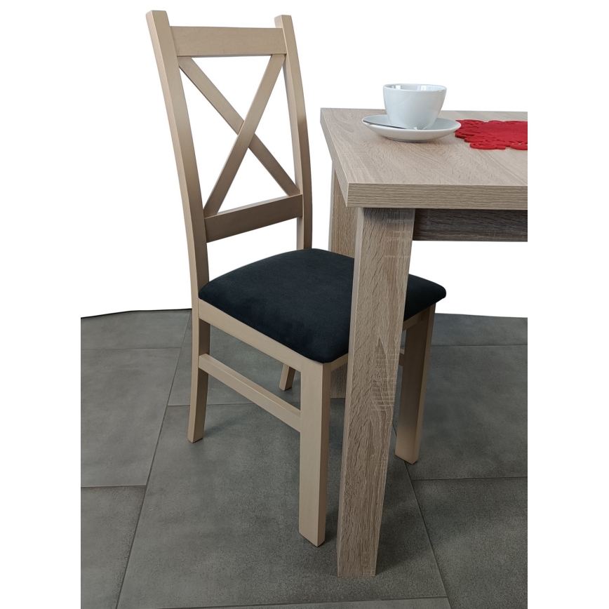 Silla de comedor NATE roble sonoma/negro