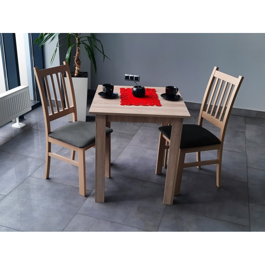 Silla de comedor SIMON haya/gris oscuro