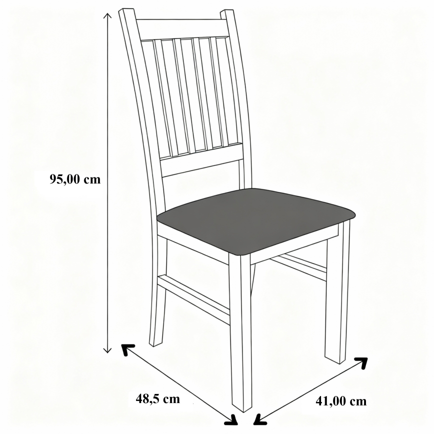 Silla de comedor SIMON haya/gris oscuro