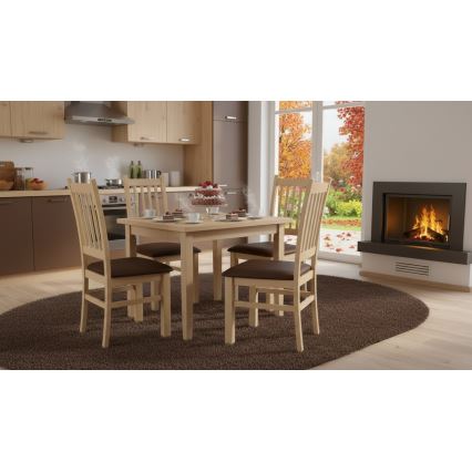 Silla de comedor SIMON haya/marrón oscuro