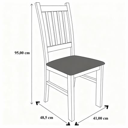 Silla de comedor SIMON haya/marrón oscuro