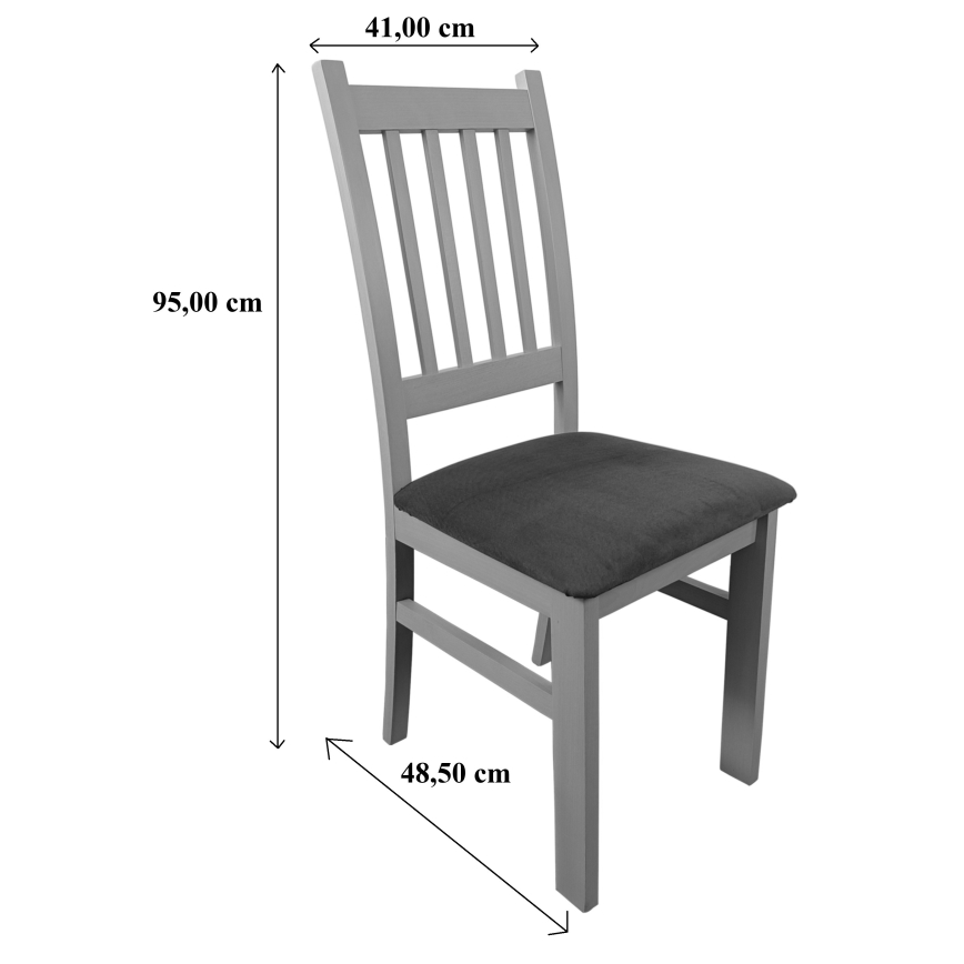 Silla de comedor SIMON roble/gris oscuro
