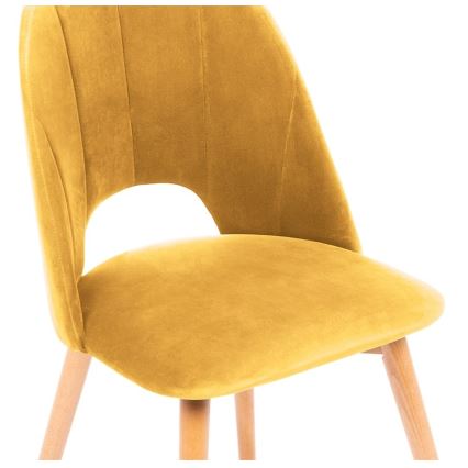 Silla de comedor TINO 86x48 cm amarillo/roble claro