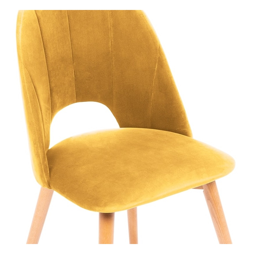 Silla de comedor TINO 86x48 cm amarillo/roble claro