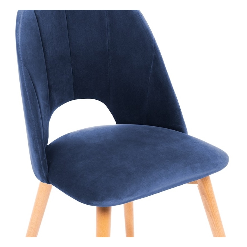 Silla de comedor TINO 86x48 cm azul oscuro/roble claro