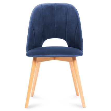Silla de comedor TINO 86x48 cm azul oscuro/roble claro