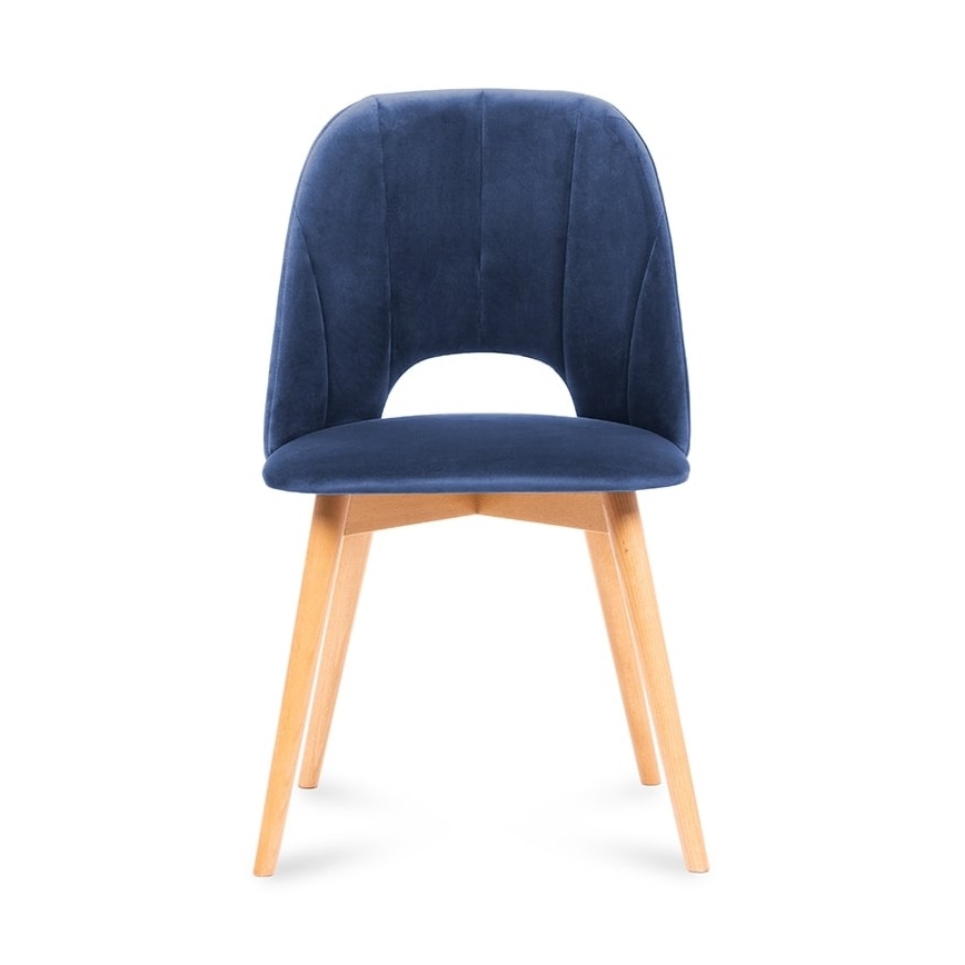 Silla de comedor TINO 86x48 cm azul oscuro/roble claro