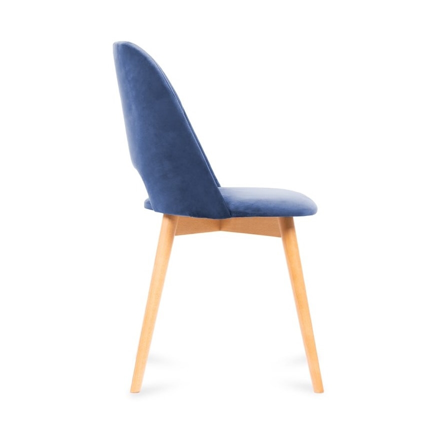 Silla de comedor TINO 86x48 cm azul oscuro/roble claro