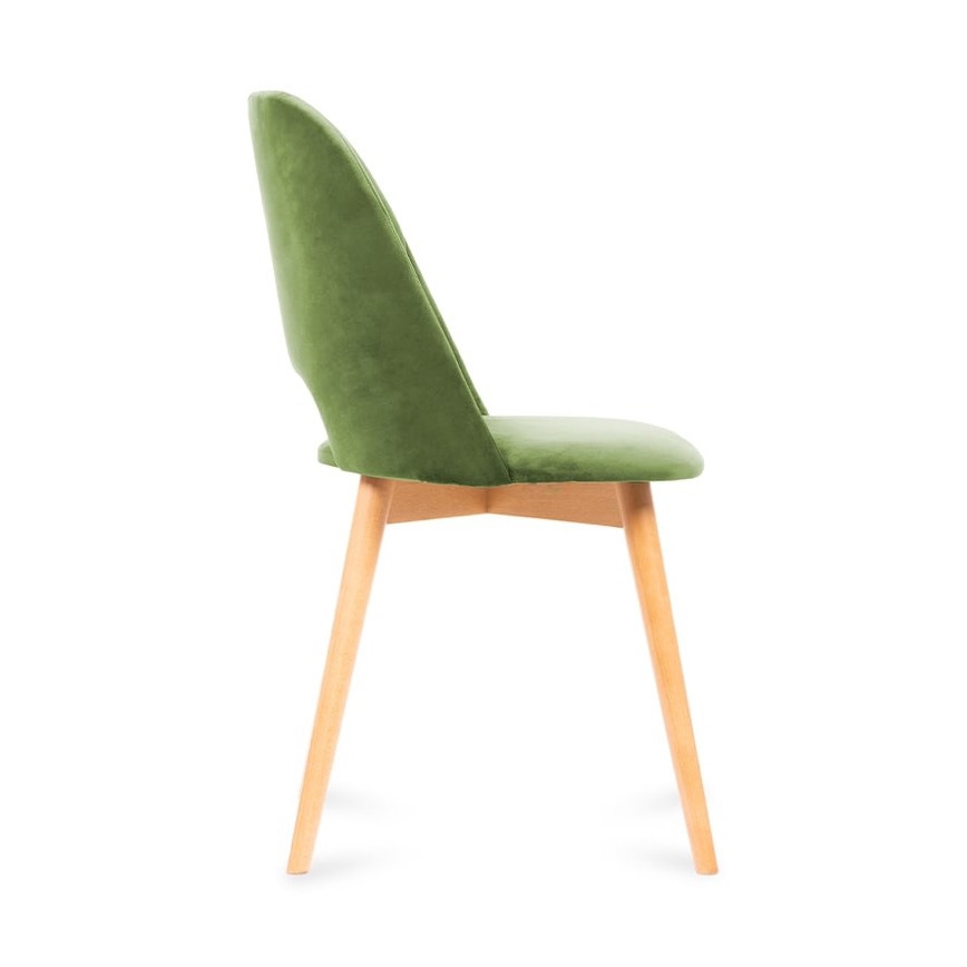 Silla de comedor TINO 86x48 cm verde claro/roble claro