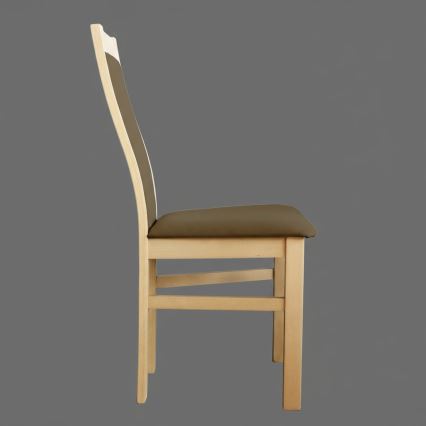 Silla de comedor ZOE roble/marrón oscuro