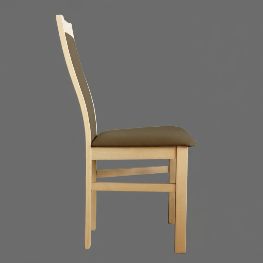 Silla de comedor ZOE roble/marrón oscuro