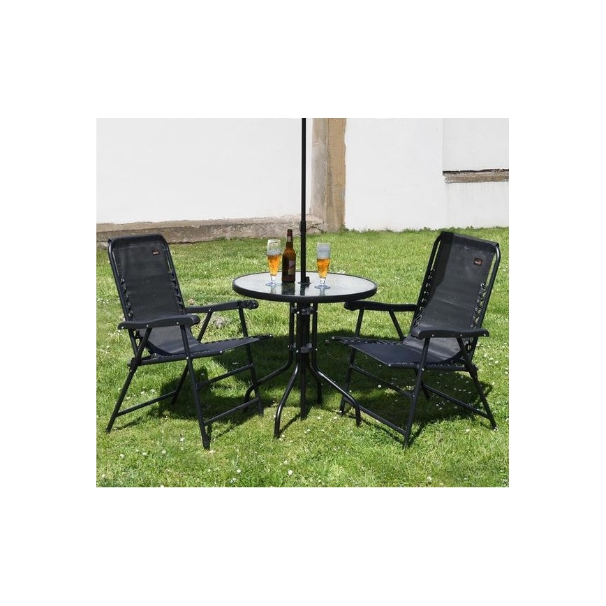 Silla de jardín plegable negro
