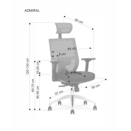 Silla de oficina ELMIR negra/gris