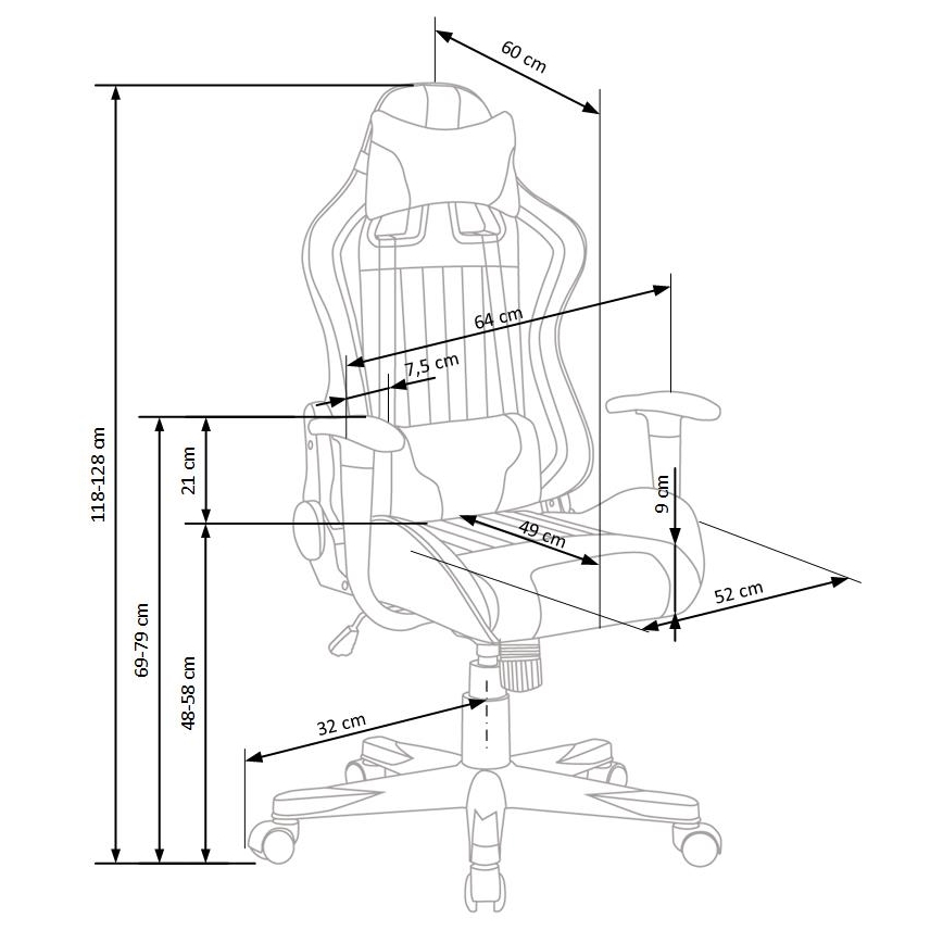 Silla de oficina KODA gris claro/azul