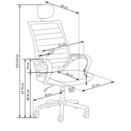 Silla de oficina MIRI negra/blanca