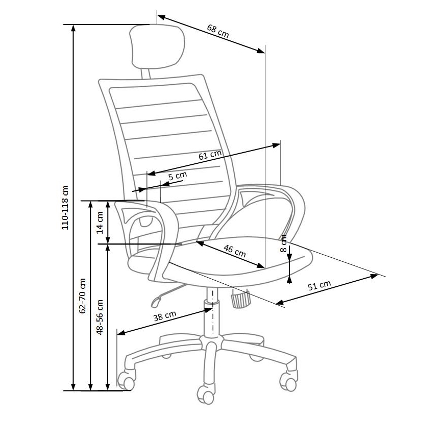 Silla de oficina MIRI negra/blanca