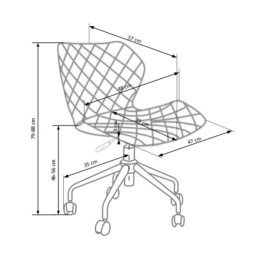 Silla de oficina MUNA blanca/gris