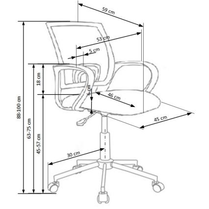 Silla de oficina SIRAQ multicolor