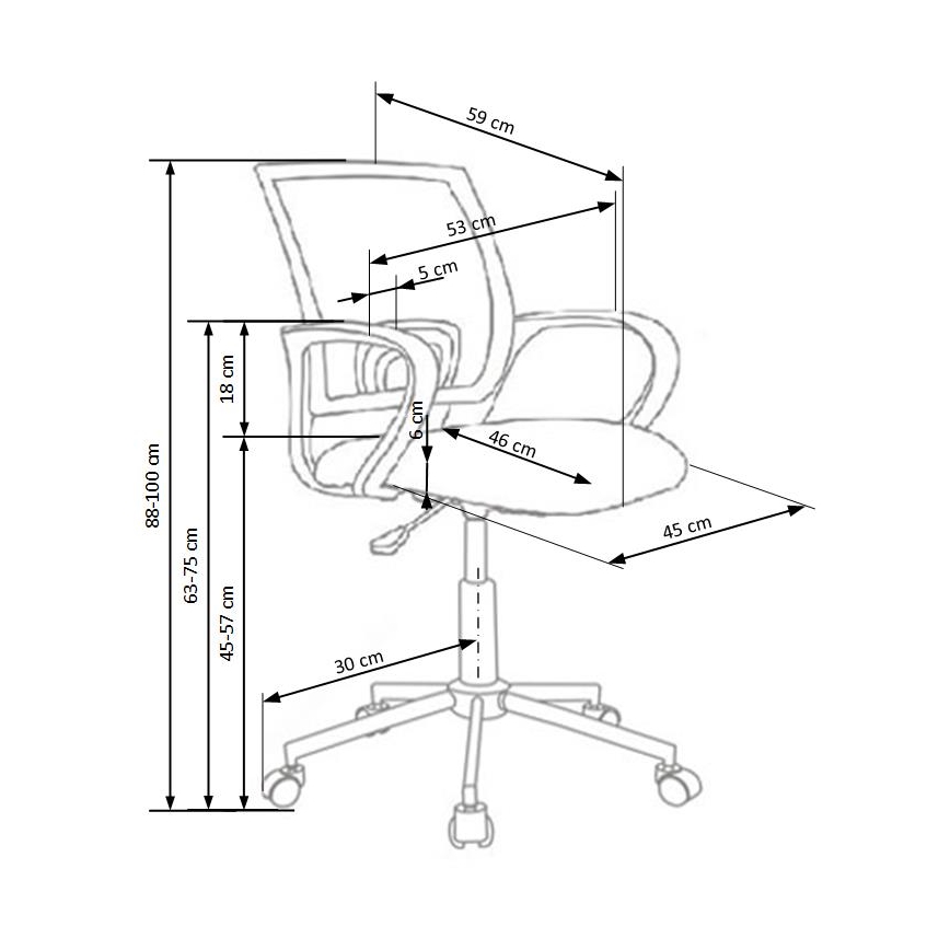 Silla de oficina SIRAQ multicolor