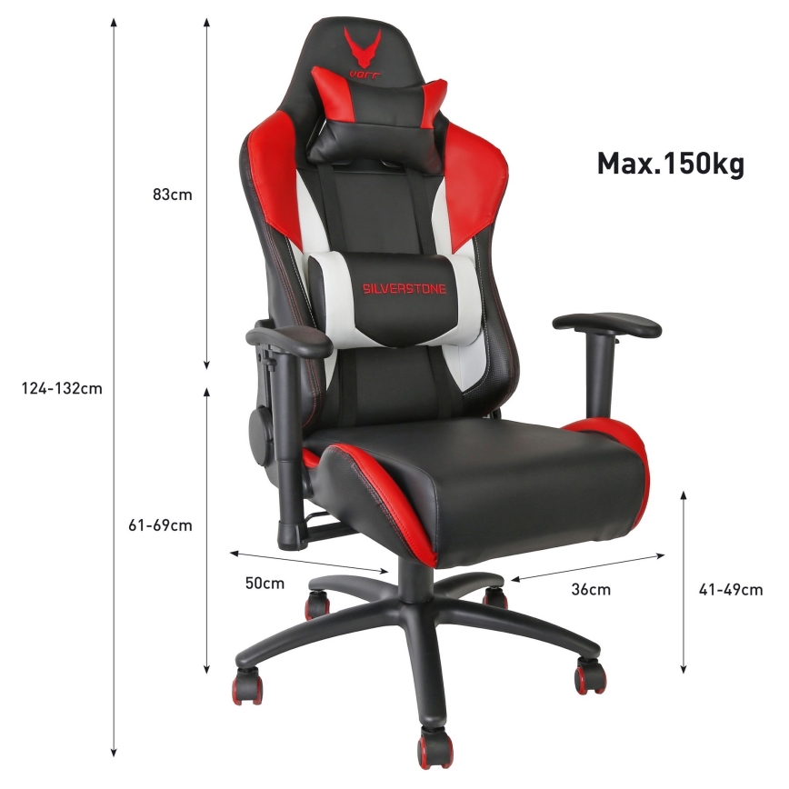 Silla gaming VARR Silverstone negra/roja